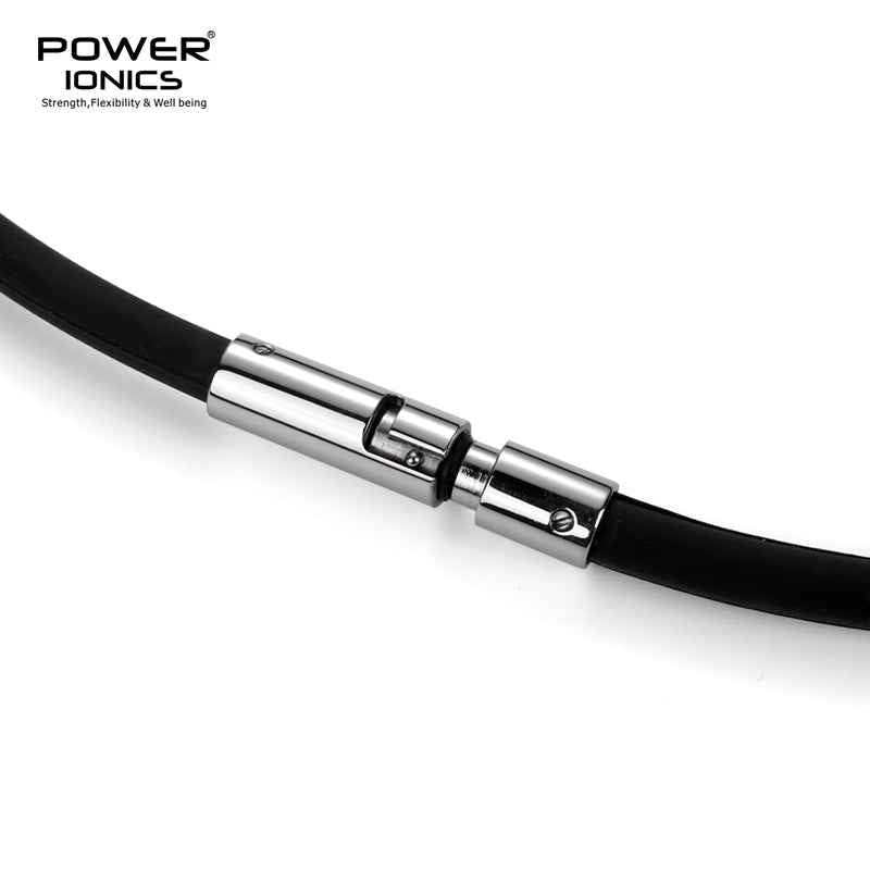 Power Ionics Germanium Tourmaline Pendant Necklace - Unisex Carbon Fiber Black Anions Design