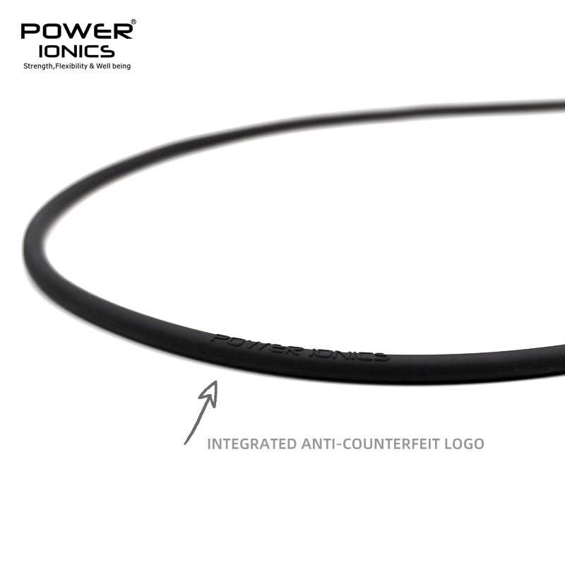 POWER IONICS Dark Warrior Black Gold High Anions Silicone Unisex Necklace