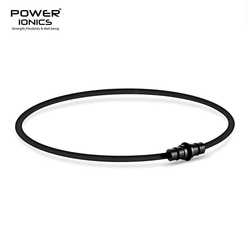 POWER IONICS Dark Warrior Black Gold High Anions Silicone Unisex Necklace