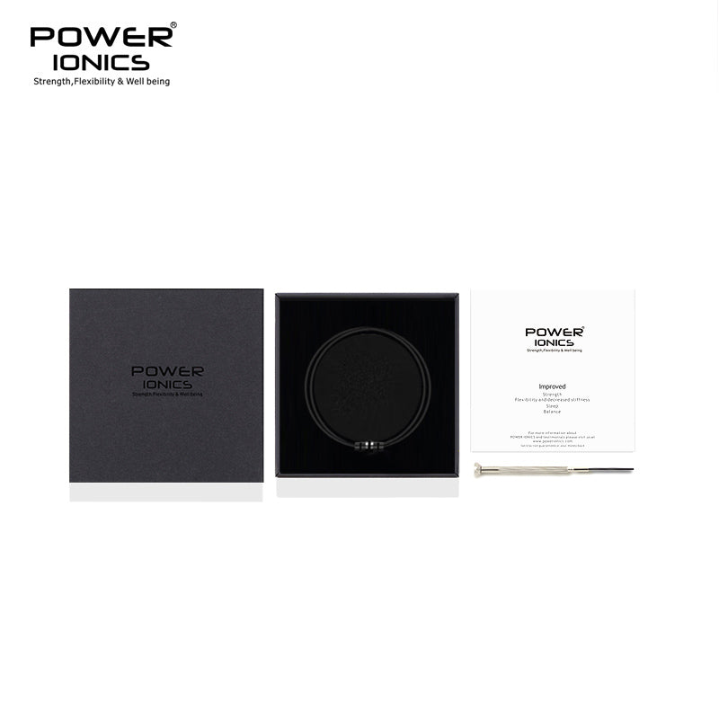 POWER IONICS Dark Warrior Black Gold Necklace 3-in-1 Wearable Design- High Anions Silicone Unisex Design