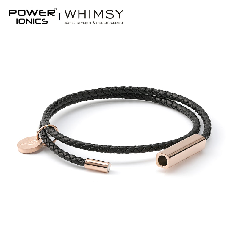 POWER IONICS WHIMSY Series Men Women High-Graded Leather Wrap Bracelet Anniversaries Day Gift Free Custom Engraving