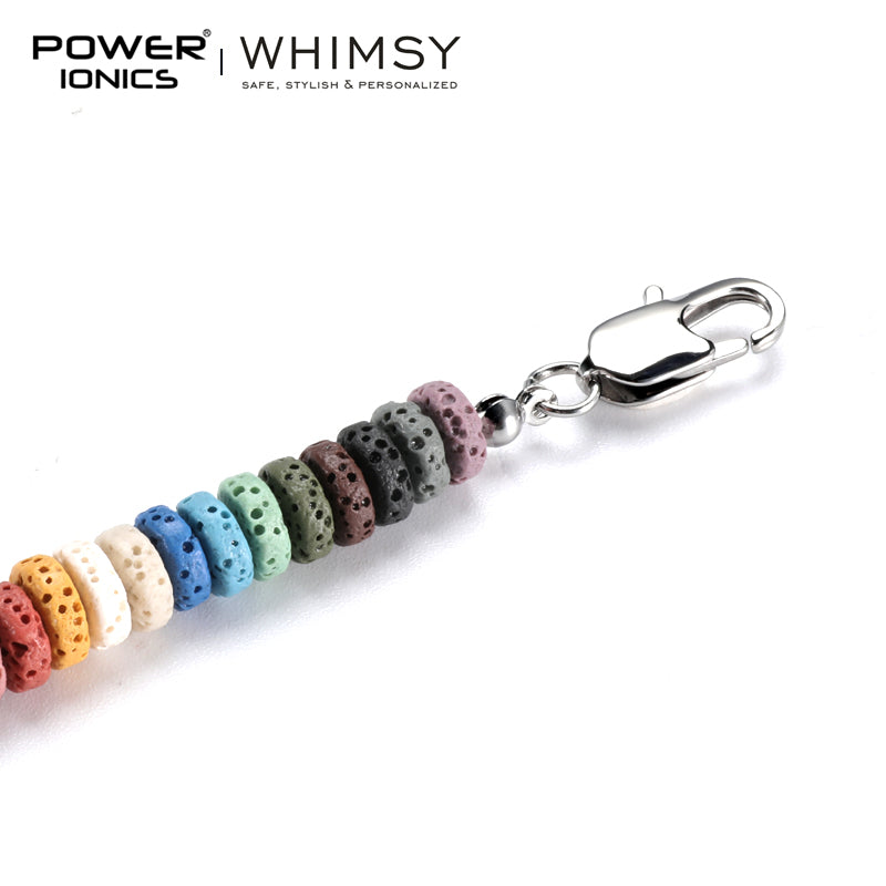 Power Ionics Whimsy New Trend Fashion Volcanic Stone 316 Stainless Steel Unisex Bracelet Free Engraving