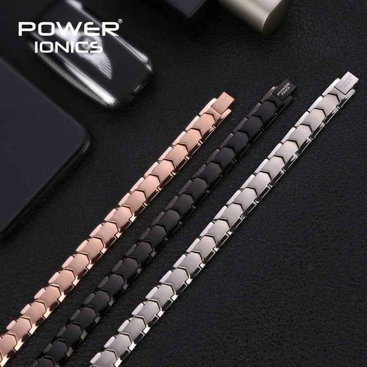 Power Ionics Titanium Germanium Therapy Bracelet for Blood Pressure Management - 100% Titanium & 99.999% Germanium Jewelry Gift with Tool