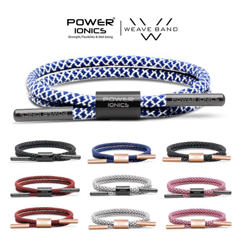 New Power Ionics Reflective Braided Rope Titanium Germanium Wristband Bracelet Balance Energy Body Free Engrave Gift