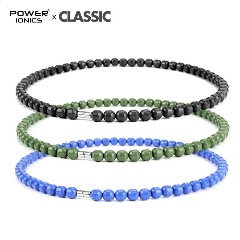 Power Ionics Men Women Natural Tourmaline Beads Stretch Healthy Necklace Magnetic Buckle Balance Body Family Lover Gifts