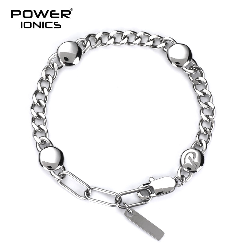 Power Ionics New Trendy Design 316 Steel Fashion Magnetic Healthy Bracelet Cuban Chain Free Engraving