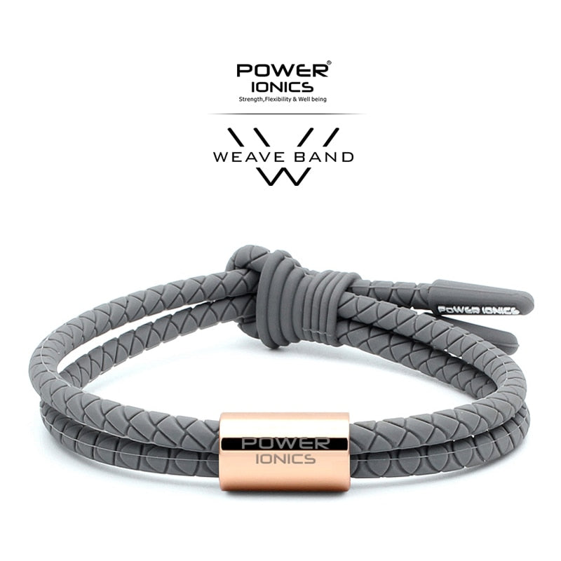 【Pre-order/ship within 7days】Power Ionics WEAVE BAND Unisex Waterproof Ions and Germanium Sports Fashion Bracelet Free Lettering Gifts