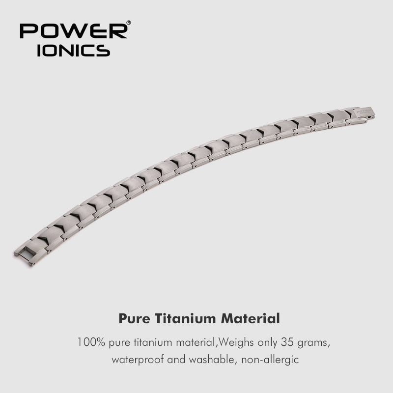 Power Ionics 100% Titanium 99.999% Germanium Mens Womens Blood Pressure Accessory Bracelet Therapy Charm Jewelry Gifts W/ Tool