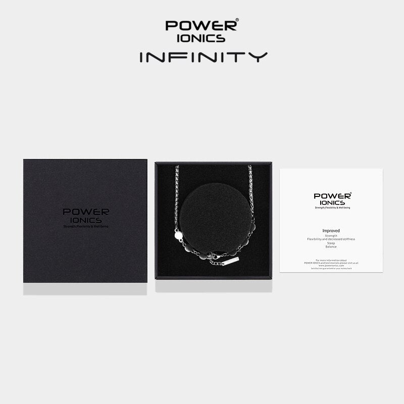 Power Ionics INFINITY Series New Trendy Fashion Jewelry Women Germanium 3mm Chain Necklace Free Engraved Gifts