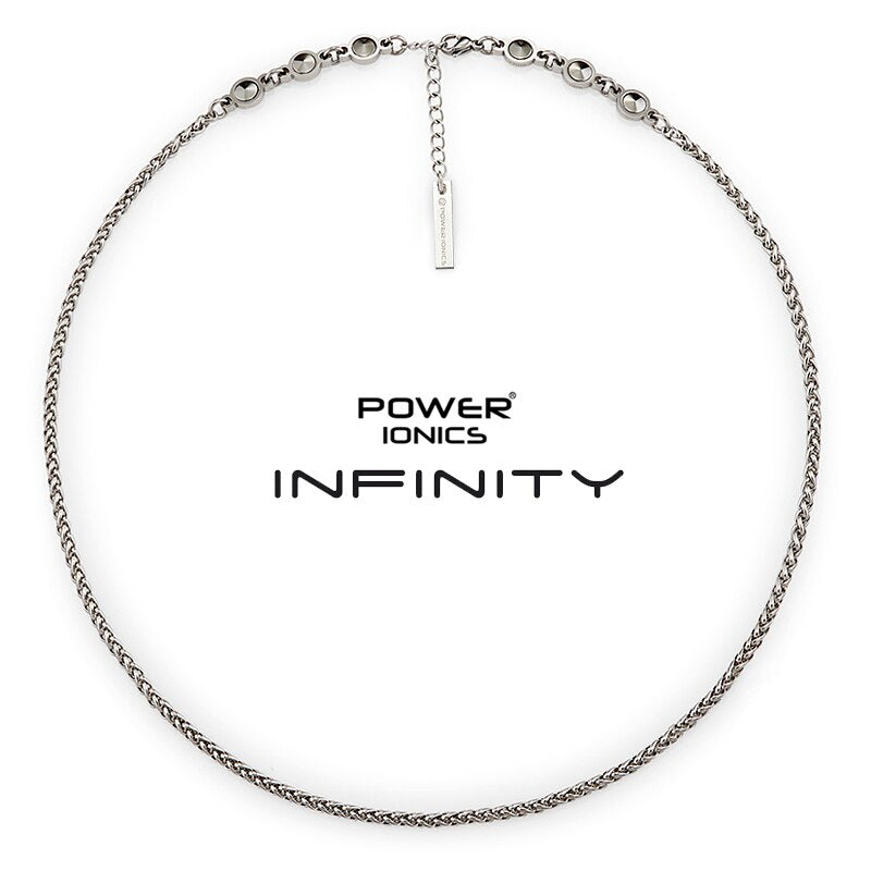 Power Ionics INFINITY Series New Trendy Fashion Jewelry Women Germanium 3mm Chain Necklace Free Engraved Gifts