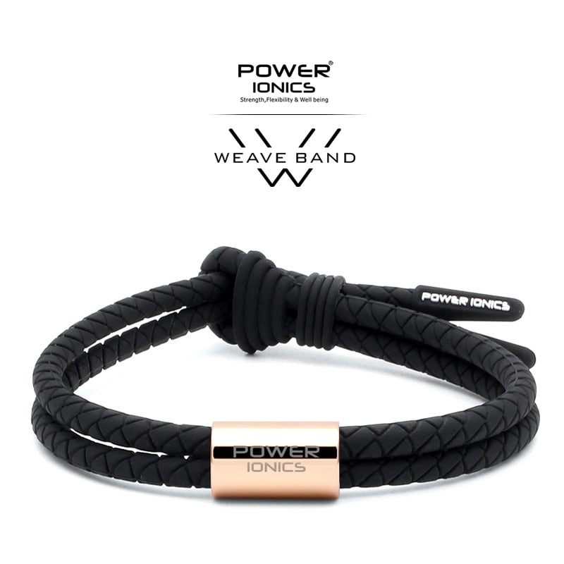 【Pre-order/ship within 7days】Power Ionics WEAVE BAND Unisex Waterproof Ions and Germanium Sports Fashion Bracelet Free Lettering Gifts