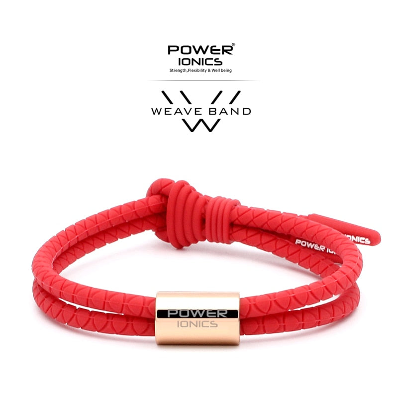 【Pre-order/ship within 7days】Power Ionics WEAVE BAND Unisex Waterproof Ions and Germanium Sports Fashion Bracelet Free Lettering Gifts