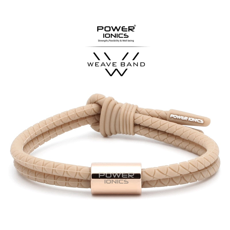 【Pre-order/ship within 7days】Power Ionics WEAVE BAND Unisex Waterproof Ions and Germanium Sports Fashion Bracelet Free Lettering Gifts