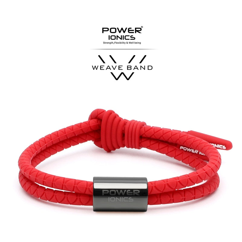 【Pre-order/ship within 7days】Power Ionics WEAVE BAND Unisex Waterproof Ions and Germanium Sports Fashion Bracelet Free Lettering Gifts