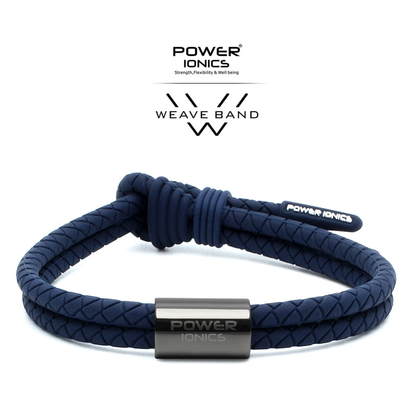 【Pre-order/ship within 7days】Power Ionics WEAVE BAND Unisex Waterproof Ions and Germanium Sports Fashion Bracelet Free Lettering Gifts