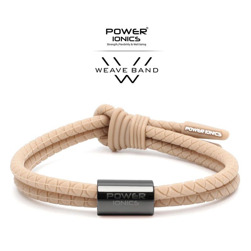 【Pre-order/ship within 7days】Power Ionics WEAVE BAND Unisex Waterproof Ions and Germanium Sports Fashion Bracelet Free Lettering Gifts