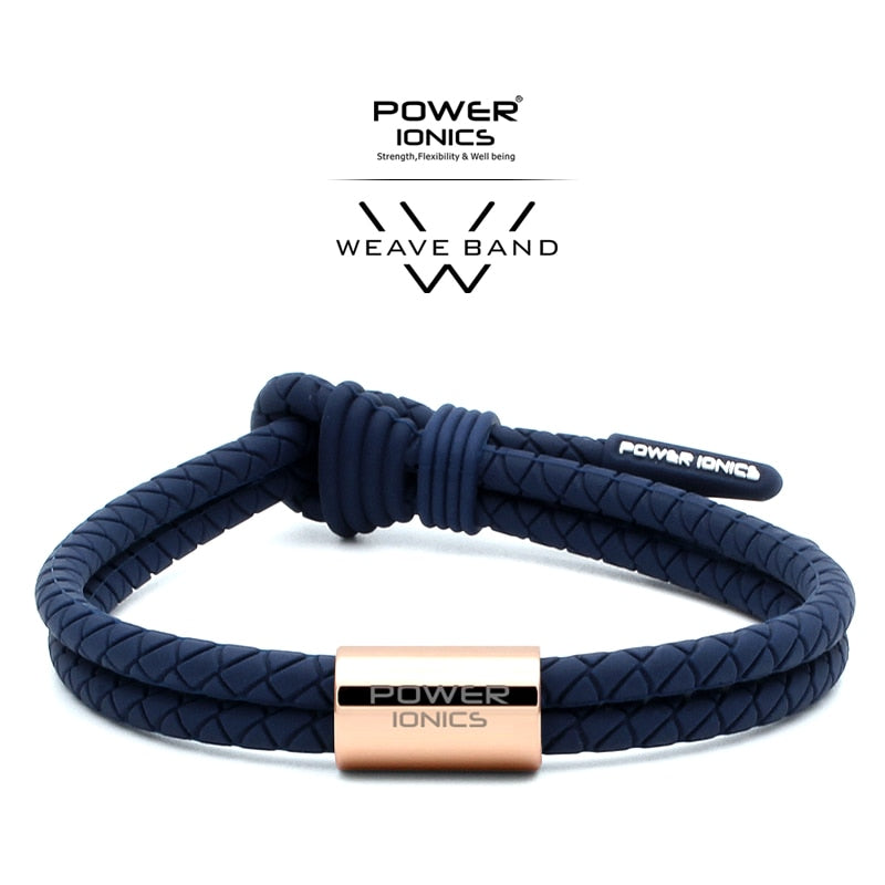 【Pre-order/ship within 7days】Power Ionics WEAVE BAND Unisex Waterproof Ions and Germanium Sports Fashion Bracelet Free Lettering Gifts