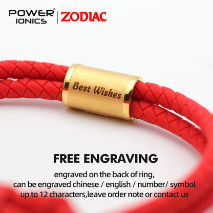 Power Ionics 12 Zodiac Waterproof Anions Sports Fashion Bracelet