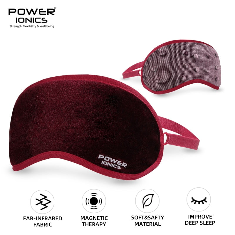 New Power Ionics Unisex Magnetic Massage Deep Sleep Eye Mask Shade Tourmaline Far Infrared Ray Self-Heat Patch Health Ear Care