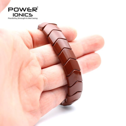 Power Ionics Unisex Tourmaline Arrow Beads Stretch Natural Healthy Bracelet Wristband Balance Energy Family Lover Gifts With Box