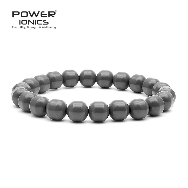 Power Ionics Men Women Natural Tourmaline Beads Stretch Healthy Bracelet Wristband Balance Energy Family Lover Christmas Gifts