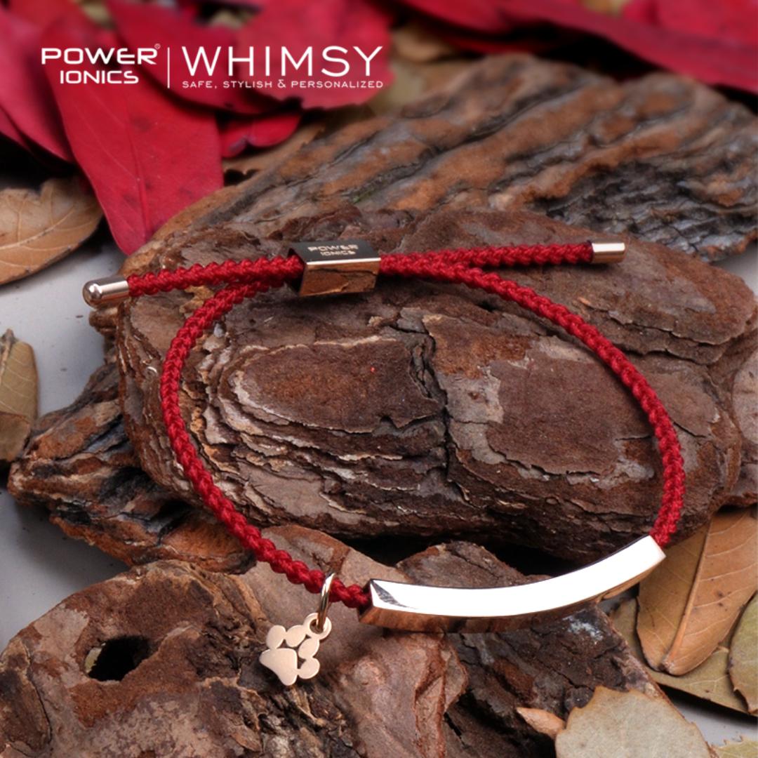 Power Ionics Whimsy New Trend Fashion 18K Rose Gold Plated Unisex Slim Souvenir Bracelet Free Engrave