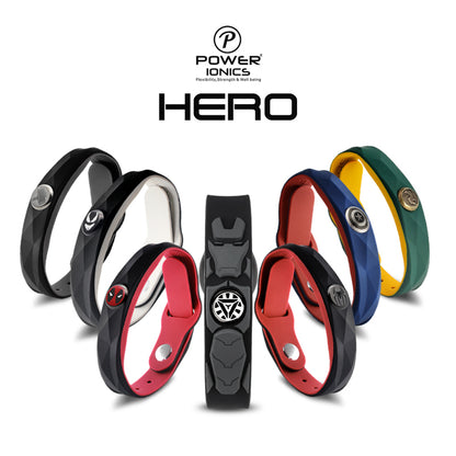 Power Ionics New Hero 3000 ions Sports Titanium Fashion Waterproof Bracelet Wristband Balance Human Body Free Engrave Jewelry