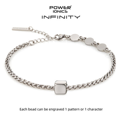Power Ionics INFINITY Series New Trendy Fashion Jewelry Women Germanium 3mm Chain Bracelet Free Engraved Gifts