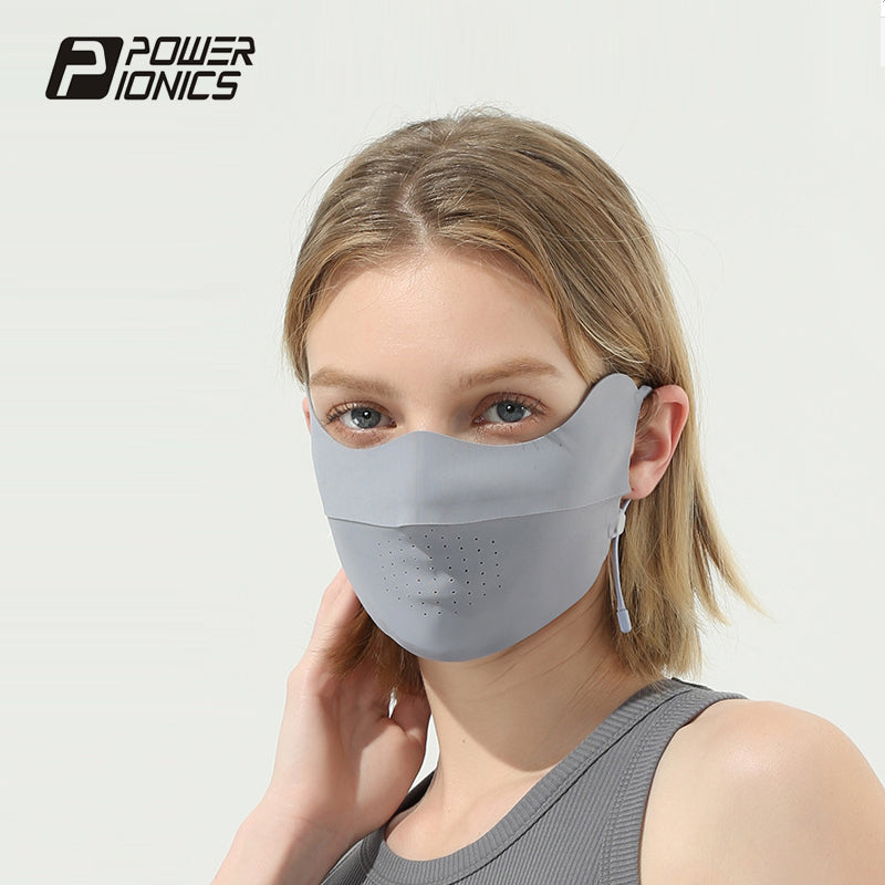 POWER IONICS Cooling Women's UV Sun Protection Face Mask UPF50+ Outdoor Running Cycling Sports Mask