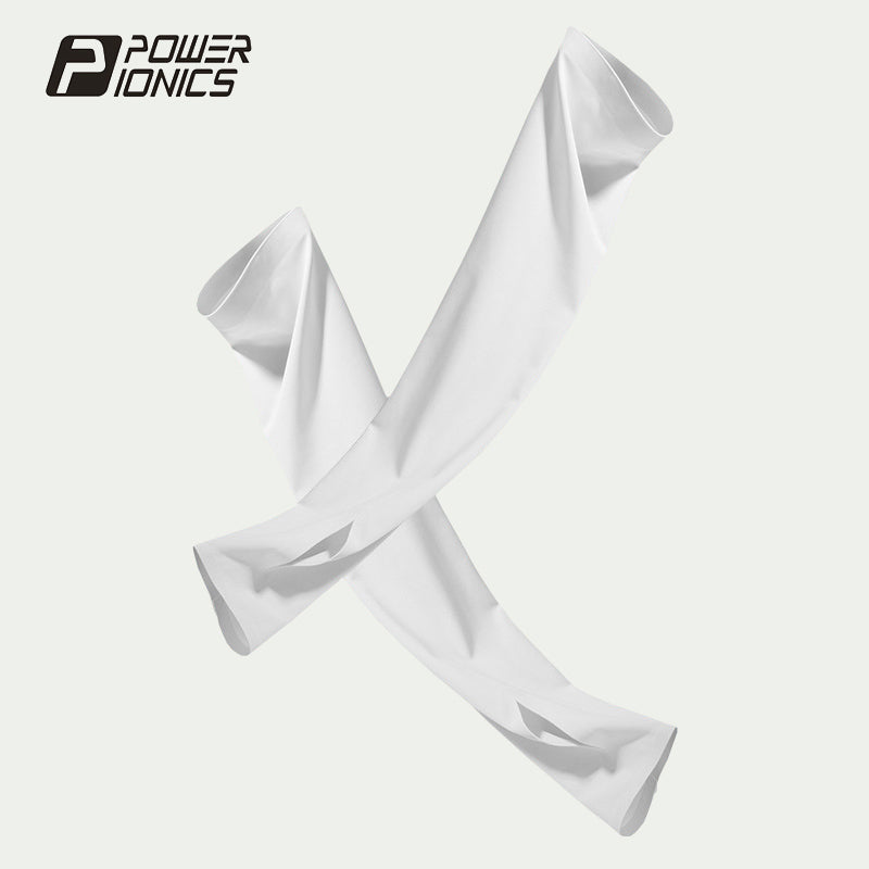 POWER IONICS 1Pair Cooling Men Women UV Sun Protection Arm Sleeves Outdoor Running Cycling Sports