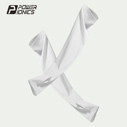 POWER IONICS 1Pair Cooling Men Women UV Sun Protection Arm Sleeves Outdoor Running Cycling Sports