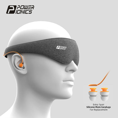 POWER IONICS 여행용 홈 2in1 3D 편안한 숙면 아이 마스크 세트 소음 차단 이어플러그 포함 