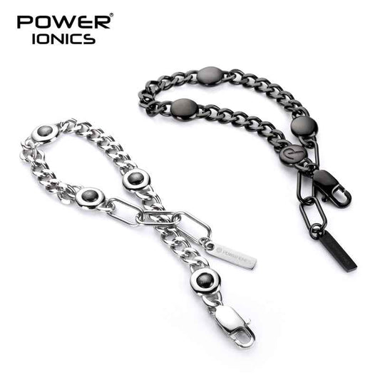 Power Ionics 316 Steel Magnetic Healthy Bracelet - Trendy Cuban Chain Design with Free Engraving