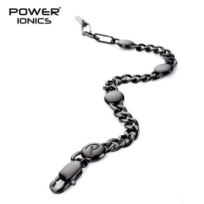 Power Ionics New Trendy Design 316 Steel Fashion Magnetic Healthy Bracelet Cuban Chain Free Engraving