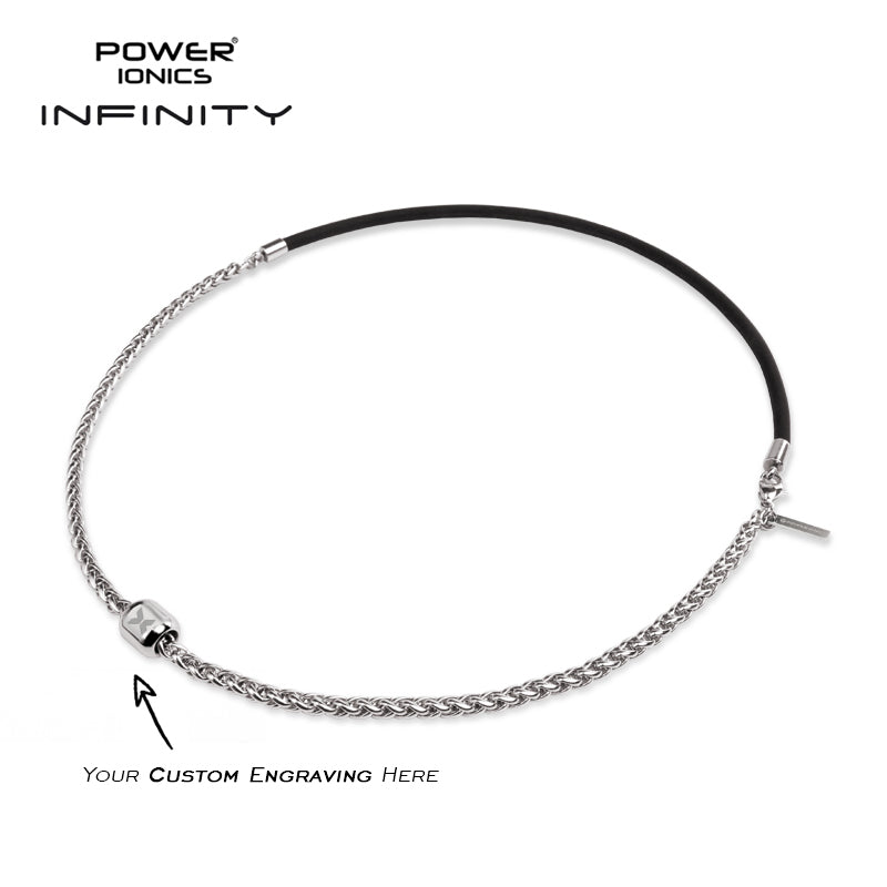 Power Ionics TAICHI Anions Silicone & Cuban Chain 4mm Men Women Magentic Bead Necklace