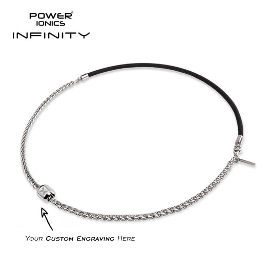 Power Ionics TAICHI Anions Silicone & Cuban Chain 4mm Men Women Magentic Bead Necklace