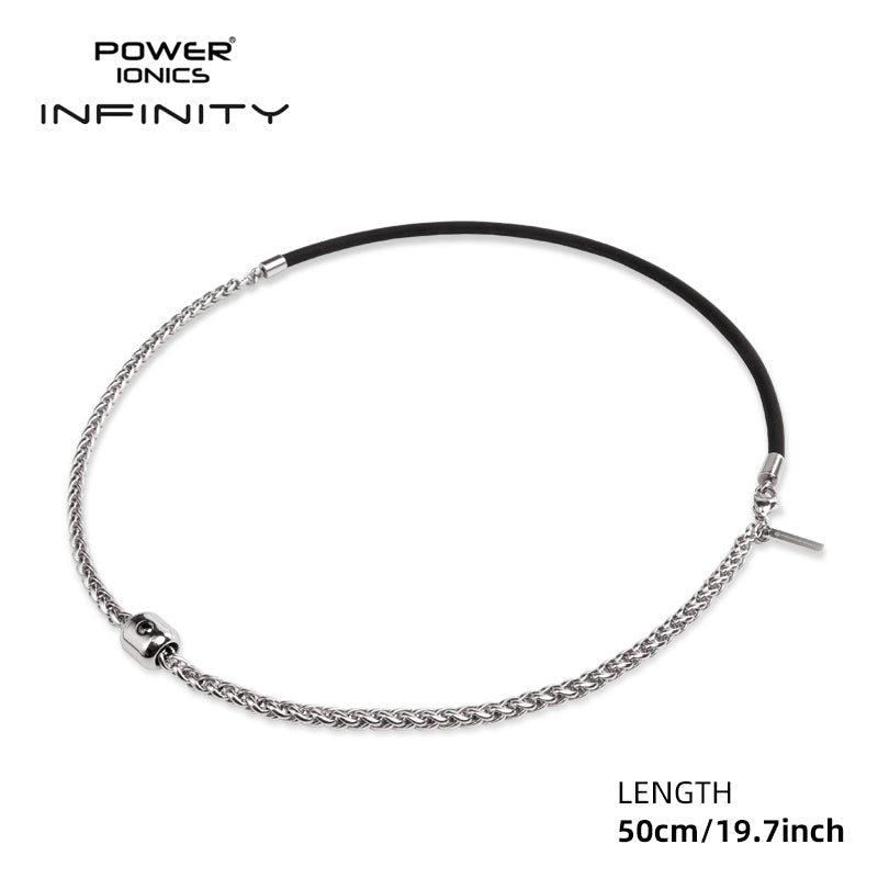 Power Ionics TAICHI Anions Silicone & Cuban Chain 4mm Men Women Magentic Bead Necklace