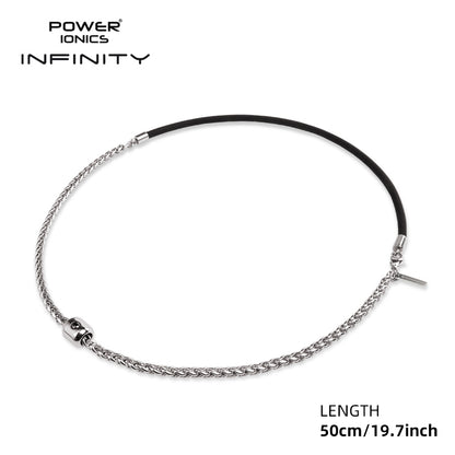 Power Ionics TAICHI Anions Silicone & Cuban Chain 4mm Men Women Magentic Bead Necklace