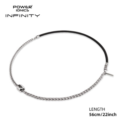 Power Ionics TAICHI Anions Silicone & Cuban Chain 4mm Men Women Magentic Bead Necklace