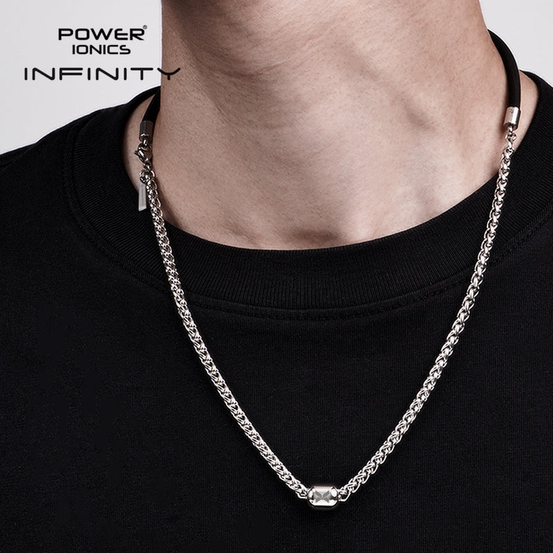 Power Ionics TAICHI Anions Silicone & Cuban Chain 4mm Men Women Magentic Bead Necklace