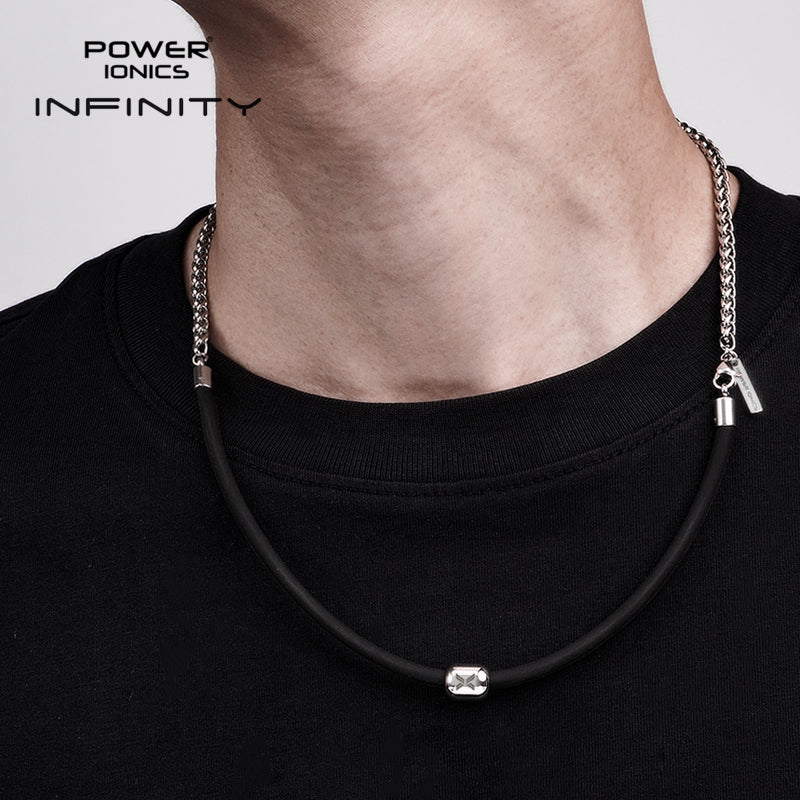 Power Ionics TAICHI Anions Silicone & Cuban Chain 4mm Men Women Magentic Bead Necklace