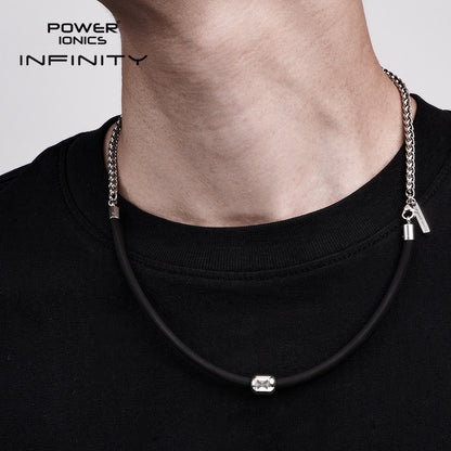 Power Ionics TAICHI Anions Silicone & Cuban Chain 4mm Men Women Magentic Bead Necklace