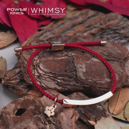 Power Ionics Whimsy New Trend Fashion 18K Rose Gold Plated Unisex Slim Souvenir Bracelet Free Engrave