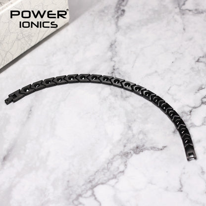 Power Ionics 100% Titanium Black Silver Arrow Style Fashion Health Bracelet