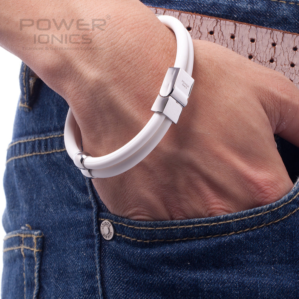 Power Ionics New Healthy Titanium Magnetic Double Style Sport Fashion Wristband Bracelet