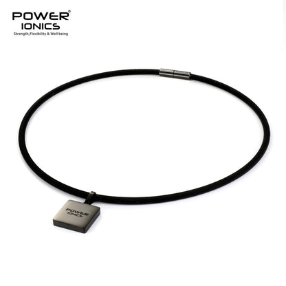 파워 아이오닉스 유니섹스 게르마늄 토르말린 블랙 카본 파이버 펜던트 음이온 목걸이