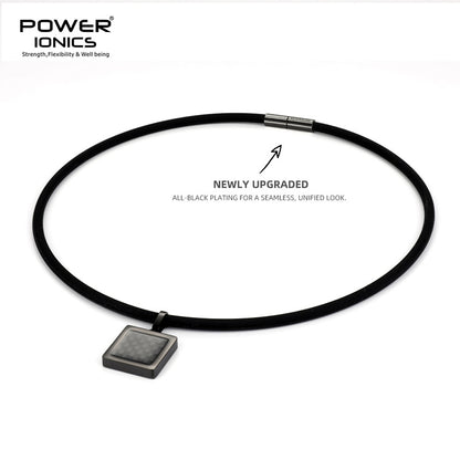 파워 아이오닉스 유니섹스 게르마늄 토르말린 블랙 카본 파이버 펜던트 음이온 목걸이