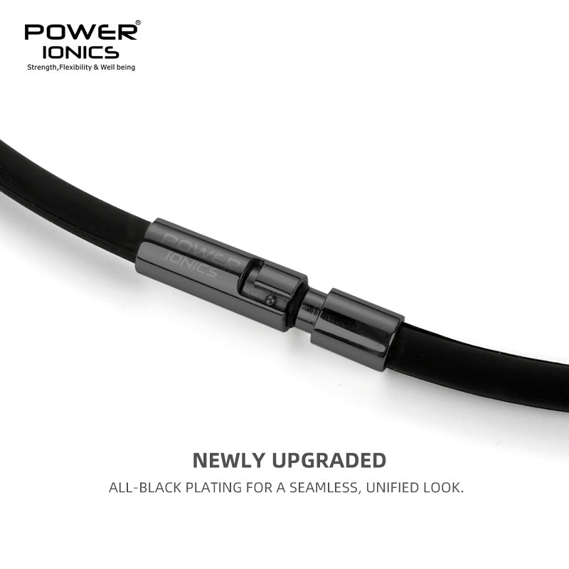 파워 아이오닉스 유니섹스 게르마늄 토르말린 블랙 카본 파이버 펜던트 음이온 목걸이