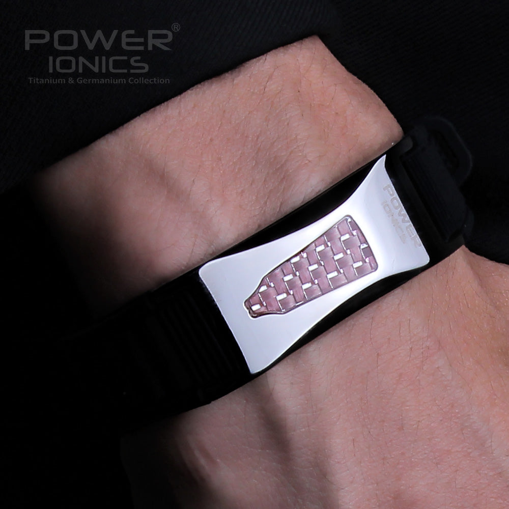 Power Ionics Limited Edition 3000ions/cc Full Throttle Titanium Germanium F.I.R Carbon Fiber Bio Bracelet Wristband