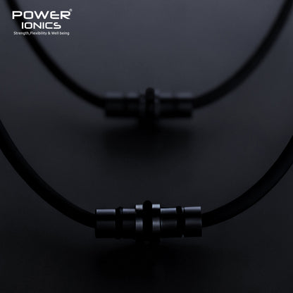 POWER IONICS Dark Warrior Black Gold High Anions Silicone Unisex Necklace